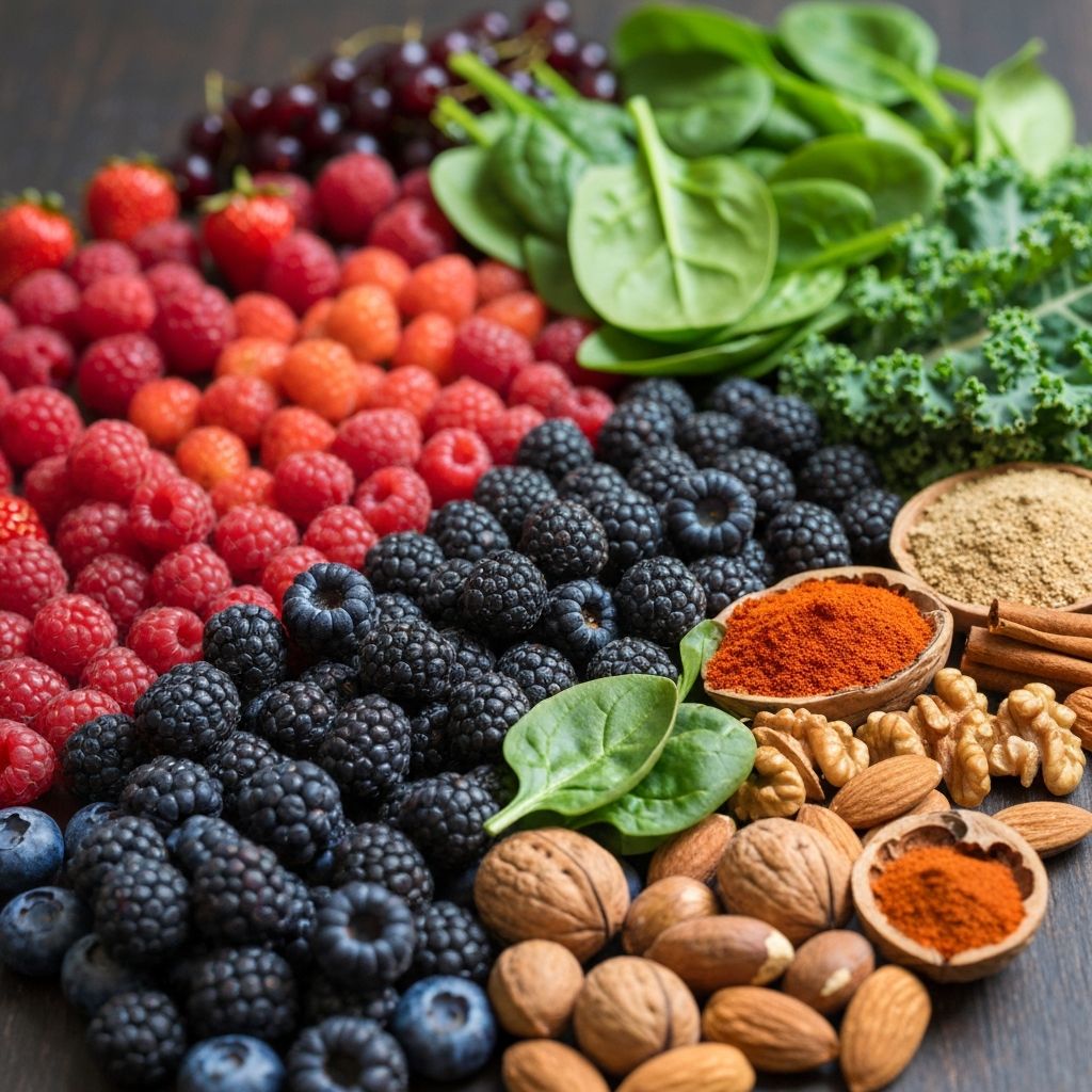 Colorful antioxidant-rich foods
