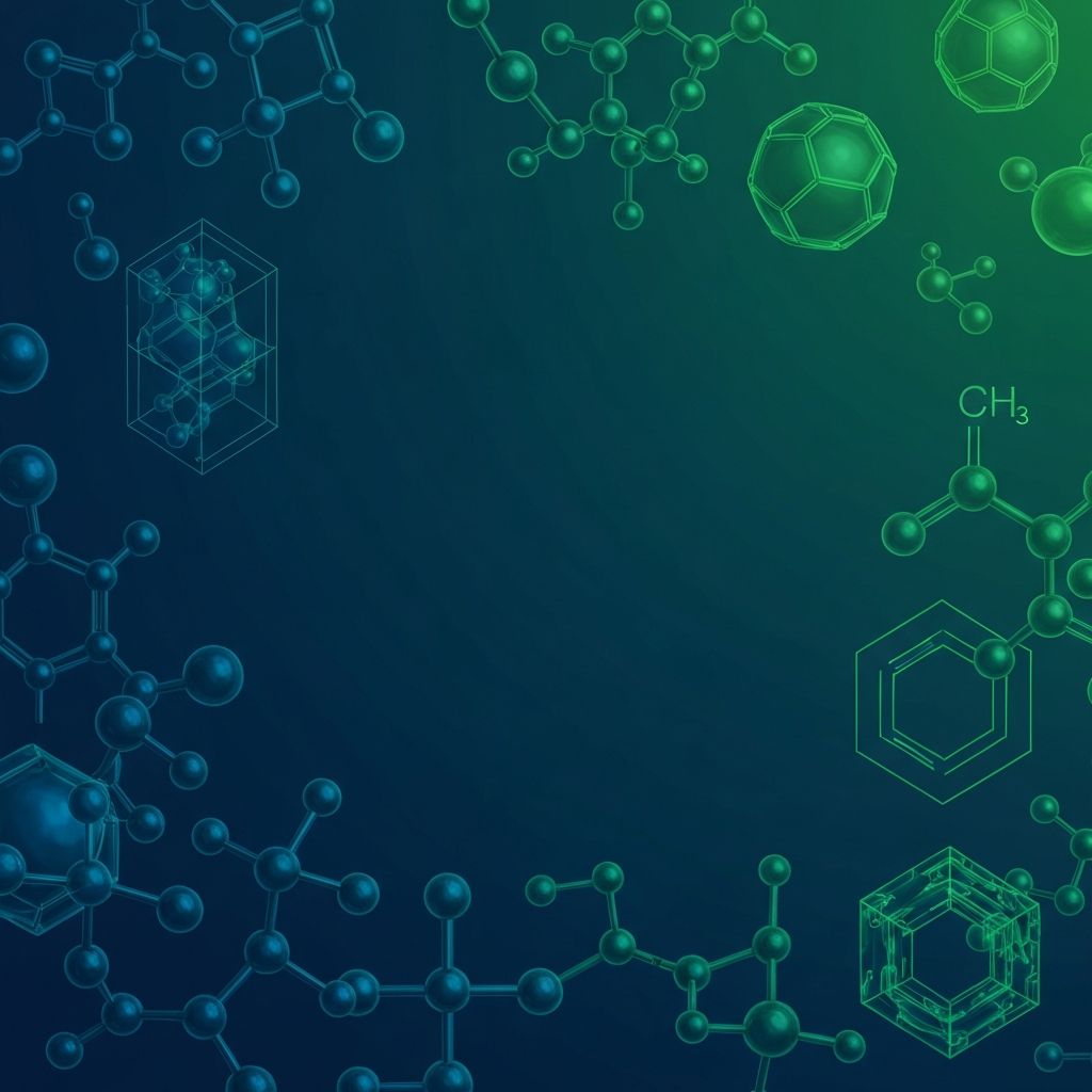 Abstract scientific visualization of vitamin and mineral structures